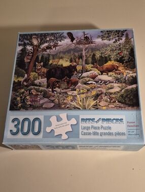 Bits and Pieces 300-Piece Forest Families Puzzle Sandy Rusinko Artwork
